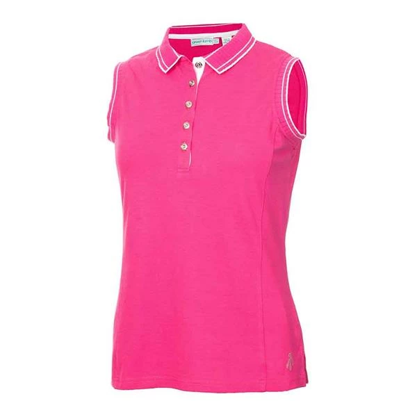 Green Lamb Ladies Kathleen Sleeveless Club Polo Shirt Magenta 3 Green Lamb Ladies Kathleen Sleeveless Club Polo Shirt Magenta