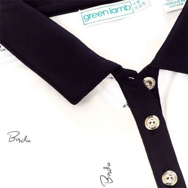 Green Lamb Ladies Katia Print Polo Shirt Birdie 8 Green Lamb Ladies Katia Print Polo Shirt Birdie - Image 6