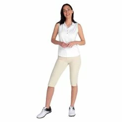 Green Lamb Ladies Kaydee Sleeveless Ripple Polo Shirt White -Cheap Footwear Store P SG22925GREENLAMBSHIRTWHITELADIES 4 L