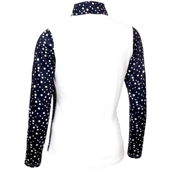 Green Lamb Ladies Kaz Long Sleeve Raglan Print Zip Neck Top White Nightsky 4 Green Lamb Ladies Kaz Long Sleeve Raglan Print Zip Neck Top White Nightsky - Image 2