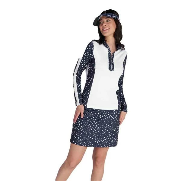 Green Lamb Ladies Kaz Long Sleeve Raglan Print Zip Neck Top White Nightsky 5 Green Lamb Ladies Kaz Long Sleeve Raglan Print Zip Neck Top White Nightsky - Image 3