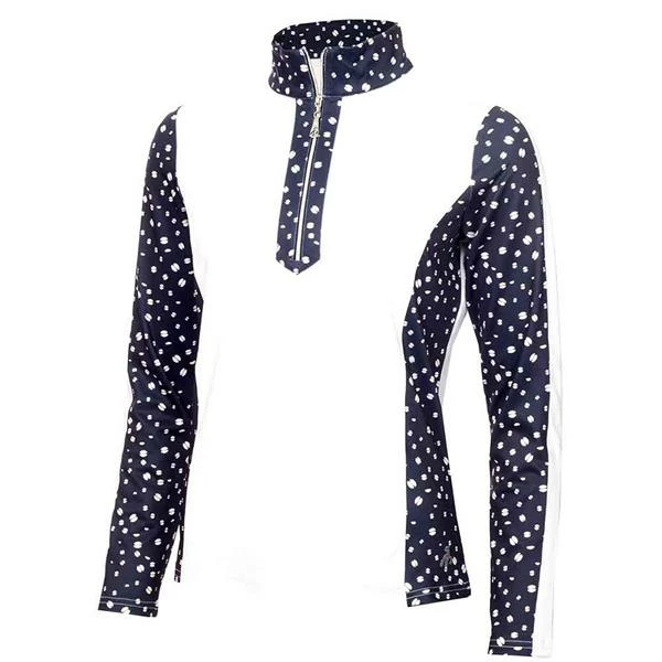 Green Lamb Ladies Kaz Long Sleeve Raglan Print Zip Neck Top White Nightsky 3 Green Lamb Ladies Kaz Long Sleeve Raglan Print Zip Neck Top White Nightsky