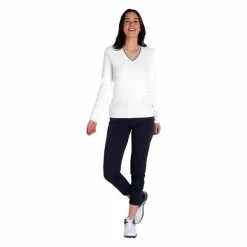 Green Lamb Ladies Kayley Ripple V-Neck Sweater White -Cheap Footwear Store P SG22928GREENLAMBSWEATERWHITELADIES 4 L