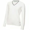 Green Lamb Ladies Kayley Ripple V-Neck Sweater White -Cheap Footwear Store P SG22928GREENLAMBSWEATERWHITELADIES L