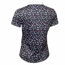 Green Lamb Ladies Melanie Printed Polo Shirt Leaf Print -Cheap Footwear Store P SG23960GREENLAMBSHIRTLEAFPRINTLADIES 1 L