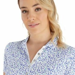 Green Lamb Ladies Melanie Printed Polo Shirt Terrazo Print -Cheap Footwear Store P SG23960GREENLAMBSHIRTTERRAZOPRINTLADIES 5 L