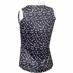 Green Lamb Ladies Marie Printed Sleeveless Polo Shirt Leaf Print -Cheap Footwear Store P SG23963GREENLAMBSHIRTLEAFPRINTLADIES 1 L