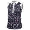 Green Lamb Ladies Marie Printed Sleeveless Polo Shirt Leaf Print -Cheap Footwear Store P SG23963GREENLAMBSHIRTLEAFPRINTLADIES L