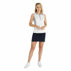 Green Lamb Ladies Mary Printed Sleeveless Polo Shirt White Waterfall -Cheap Footwear Store P SG23964GREENLAMBSHIRTWHITEWATERFALLLADIES 4 L