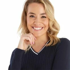 Green Lamb Ladies Madison Cable V-Neck Sweater Navy 13 Green Lamb Ladies Madison Cable V-Neck Sweater Navy -Cheap Footwear Store P SG23970GREENLAMBSWEATERNAVYLADIES 5 L