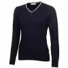 Green Lamb Ladies Madison Cable V-Neck Sweater Navy 2 Green Lamb Ladies Madison Cable V-Neck Sweater Navy -Cheap Footwear Store P SG23970GREENLAMBSWEATERNAVYLADIES L