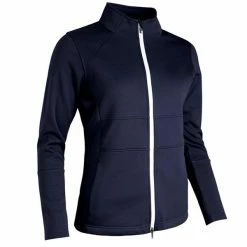 Sunderland Ladies Zip Front Thermal Panelled Fleece Jacket Navy - White