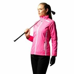 Sunderland Killy Ladies Zip Front Lightweight Panelled Waterproof Jacket Solar Pink - White -Cheap Footwear Store P SUNLR49SUNDERLANDJACKETSOLARPINKWHITELADIES 1 L