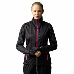 Sunderland Ladies Tech-Lite Waterproof Jacket Black - Solar Pink Print -Cheap Footwear Store P SUNLR80SUNDERLANDJACKETBLACKPINKLADIES 1 L