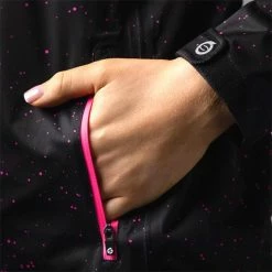 Sunderland Ladies Tech-Lite Waterproof Jacket Black - Solar Pink Print -Cheap Footwear Store P SUNLR80SUNDERLANDJACKETBLACKPINKLADIES 4 L