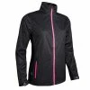 Sunderland Ladies Tech-Lite Waterproof Jacket Black - Solar Pink Print -Cheap Footwear Store P SUNLR80SUNDERLANDJACKETBLACKPINKLADIES L