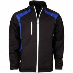 Sunderland Gents Valberg Waterproof Stretch Mesh Golf Jacket Black - Electric Blue - White